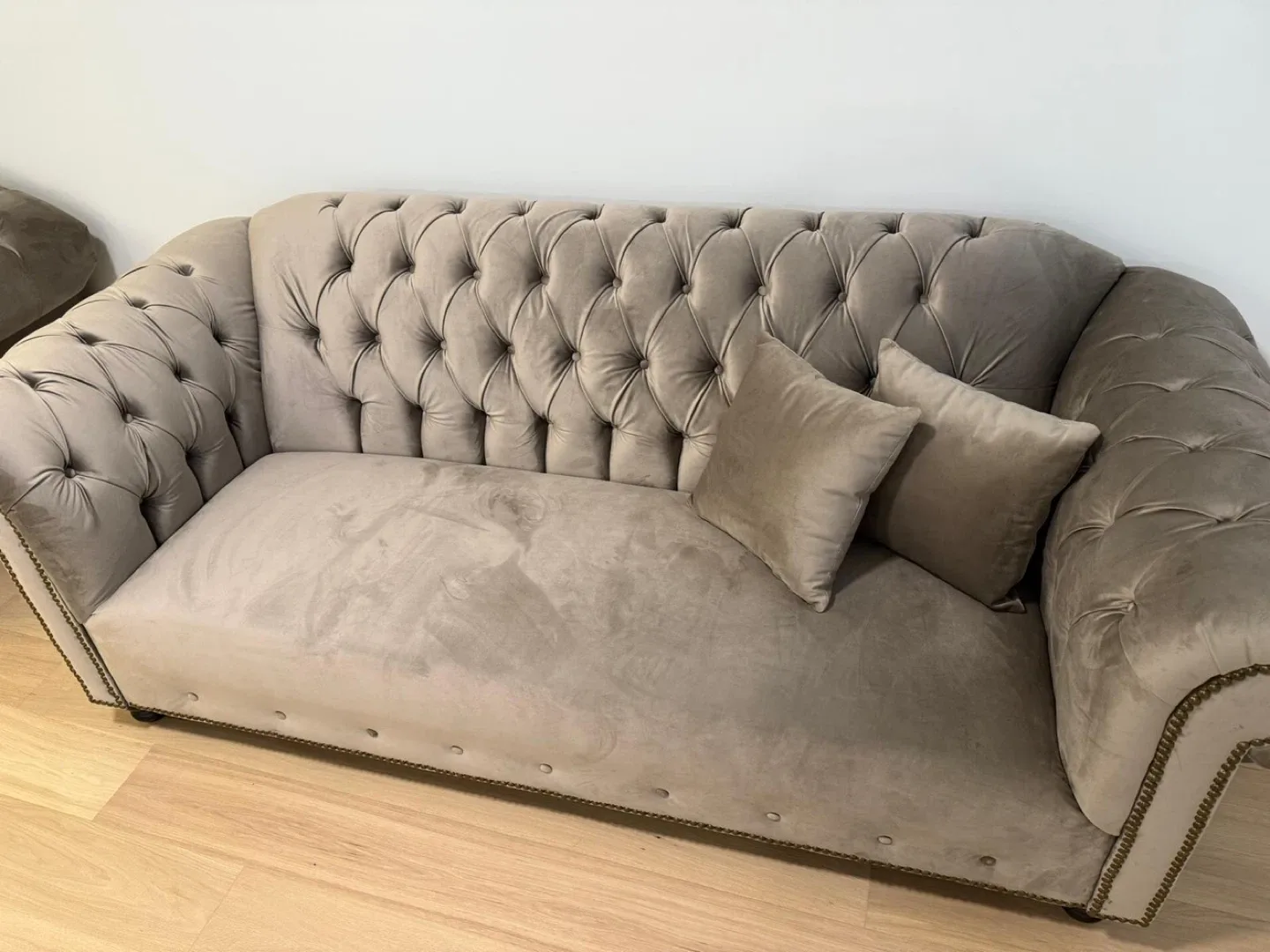 Chesterfield Style Sofa Set - Beige / Dessert Color