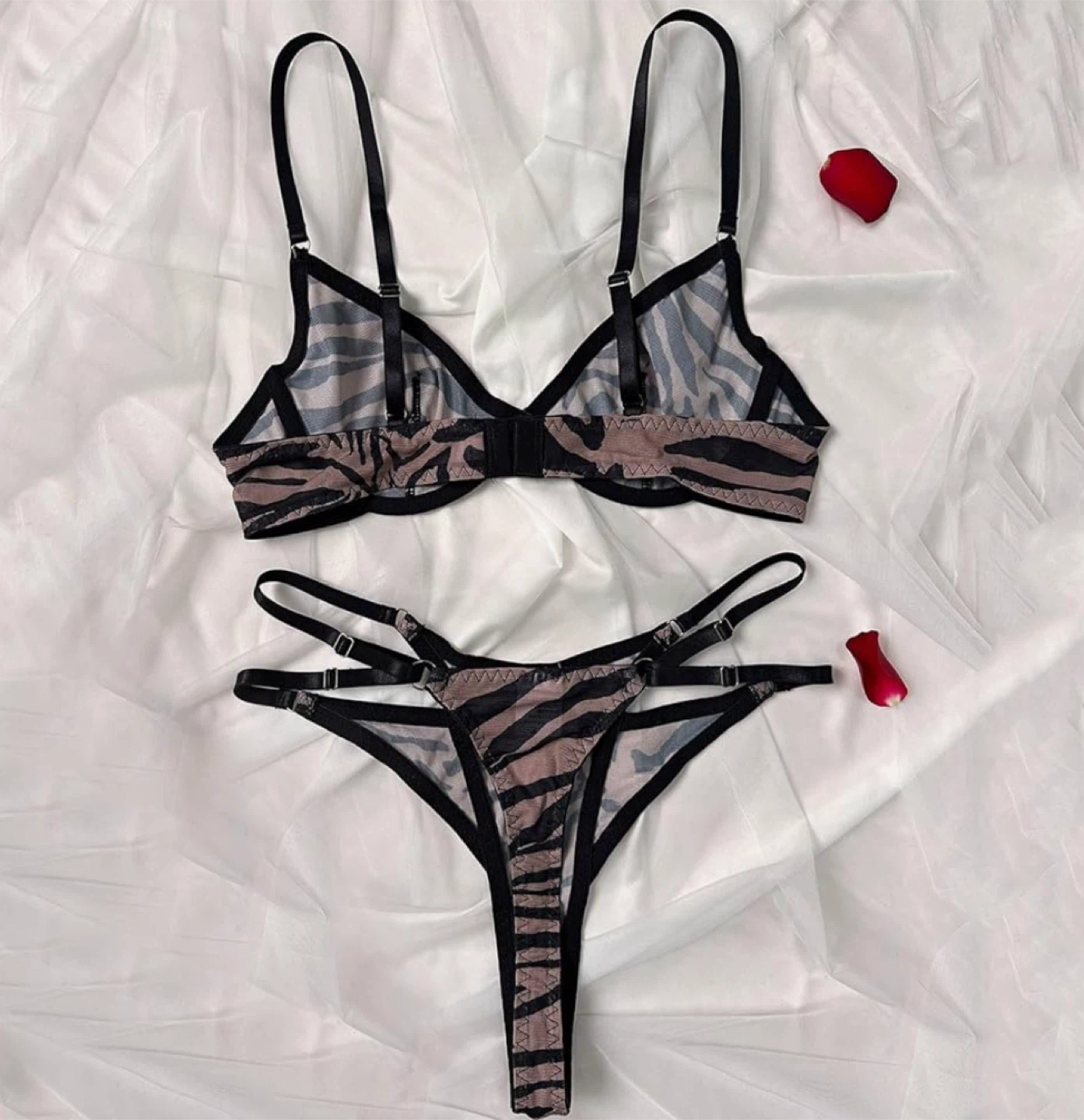 Zebra Print Lingerie Set, Size L - New ✨ - photo 2