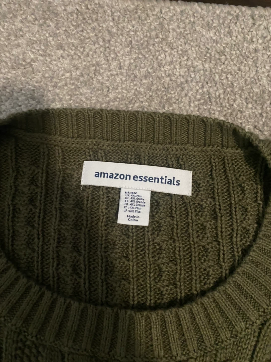 Amazon Essentials 4XL Green Cable Knit Sweater - photo 2