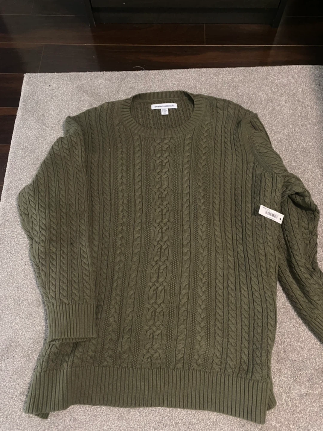 Amazon Essentials 4XL Green Cable Knit Sweater