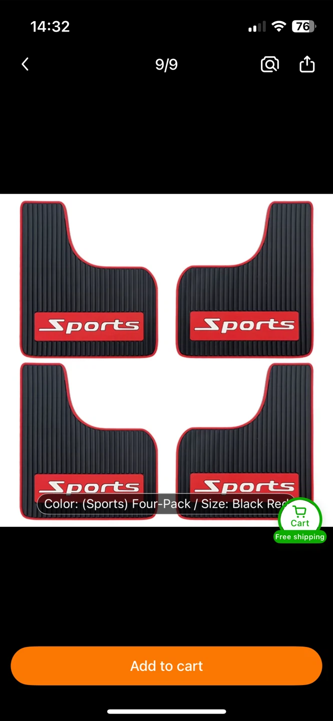Sports Four-Pack Mud Flaps - Black & Red