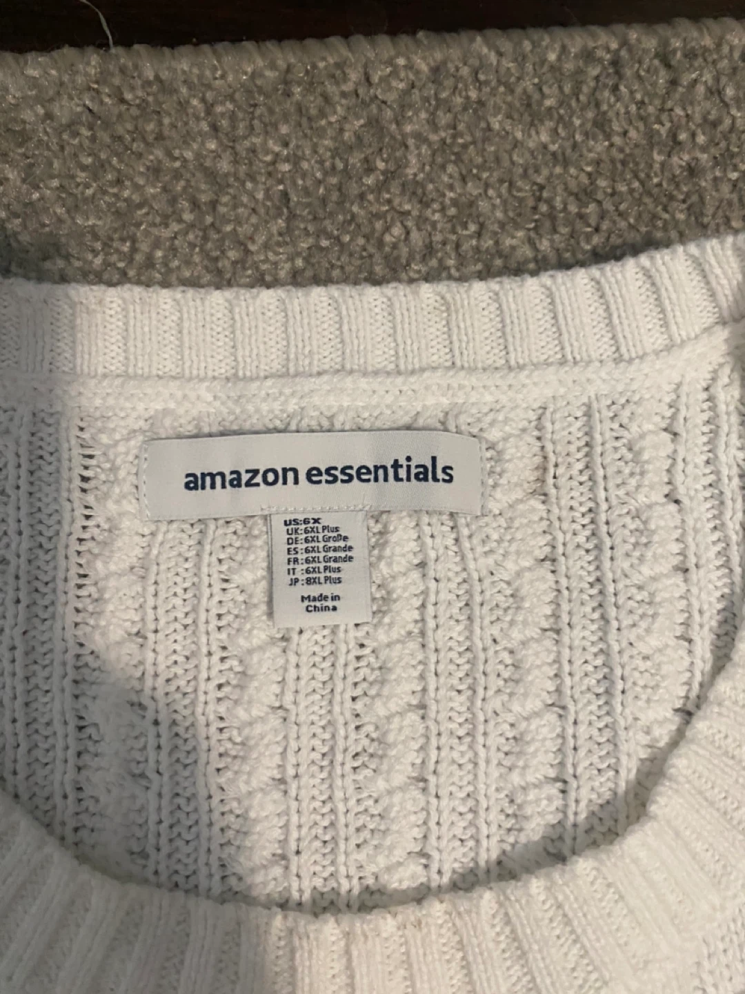 Amazon Essentials White Cable Knit Sweater - 6XL - photo 2