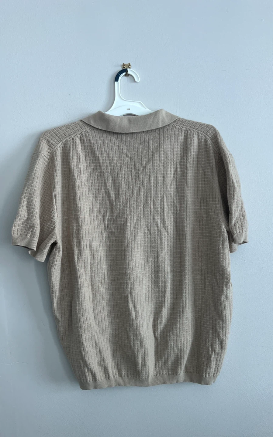 H&M Beige Knit Polo Shirt - Size L - photo 4