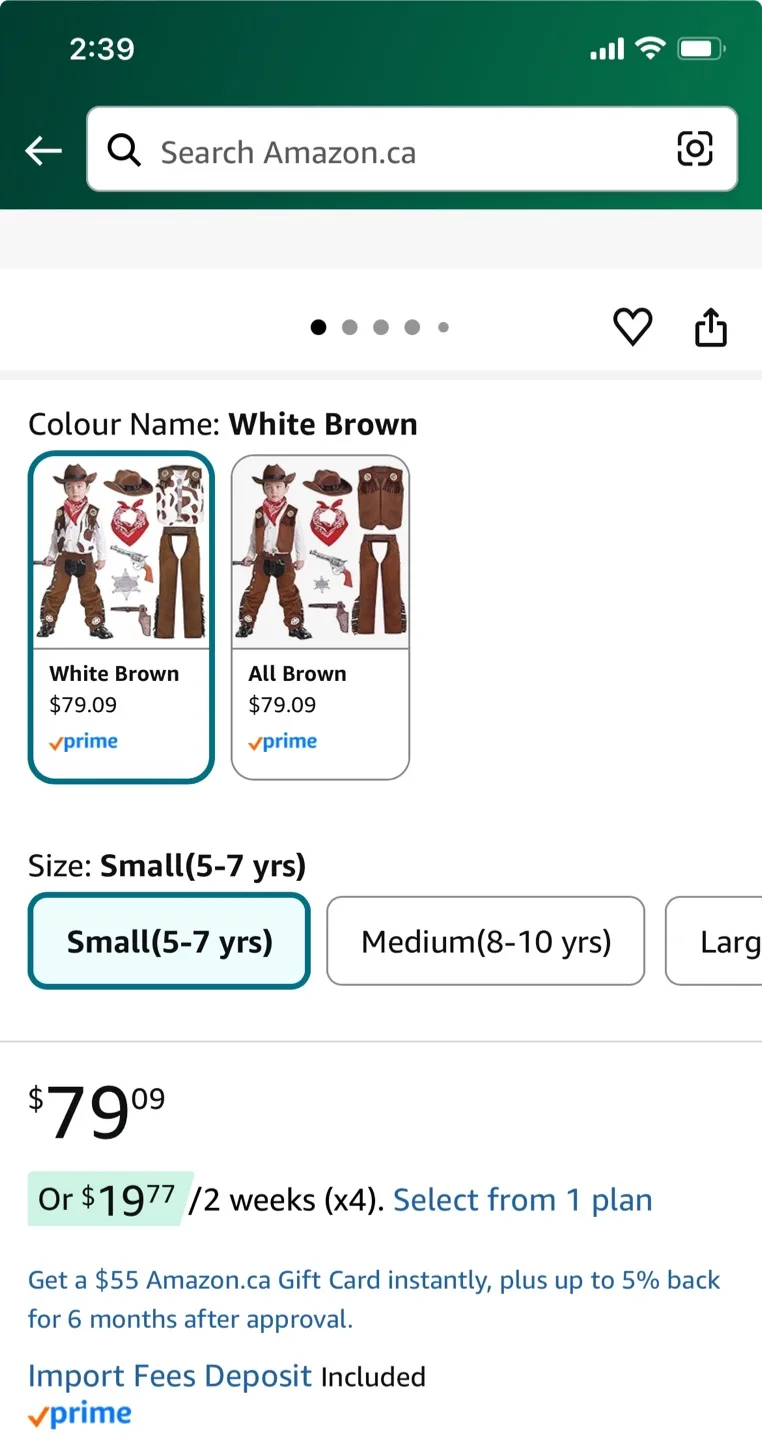 Spooktacular Creations Cowboy Costume - Size Small (5-7 yrs) image indicator(2)