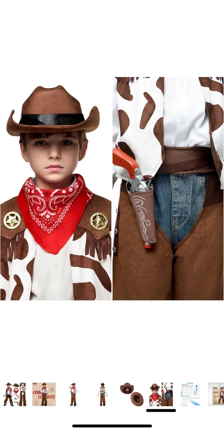 Spooktacular Creations Cowboy Costume - Size Small (5-7 yrs) image indicator(7)
