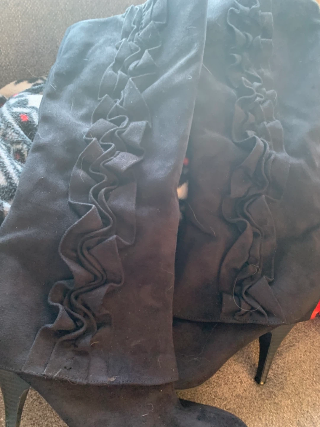 Black Knee High Heel Boots - photo 2