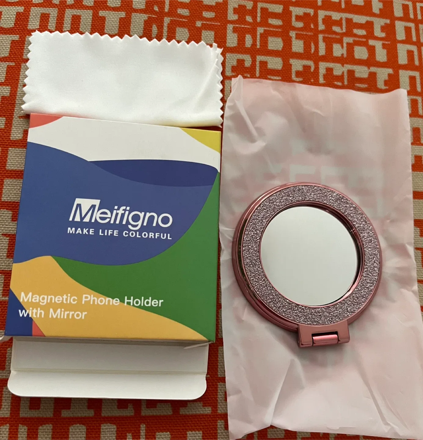 Meifigno Magnetic Phone Holder with Mirror - Rose Gold