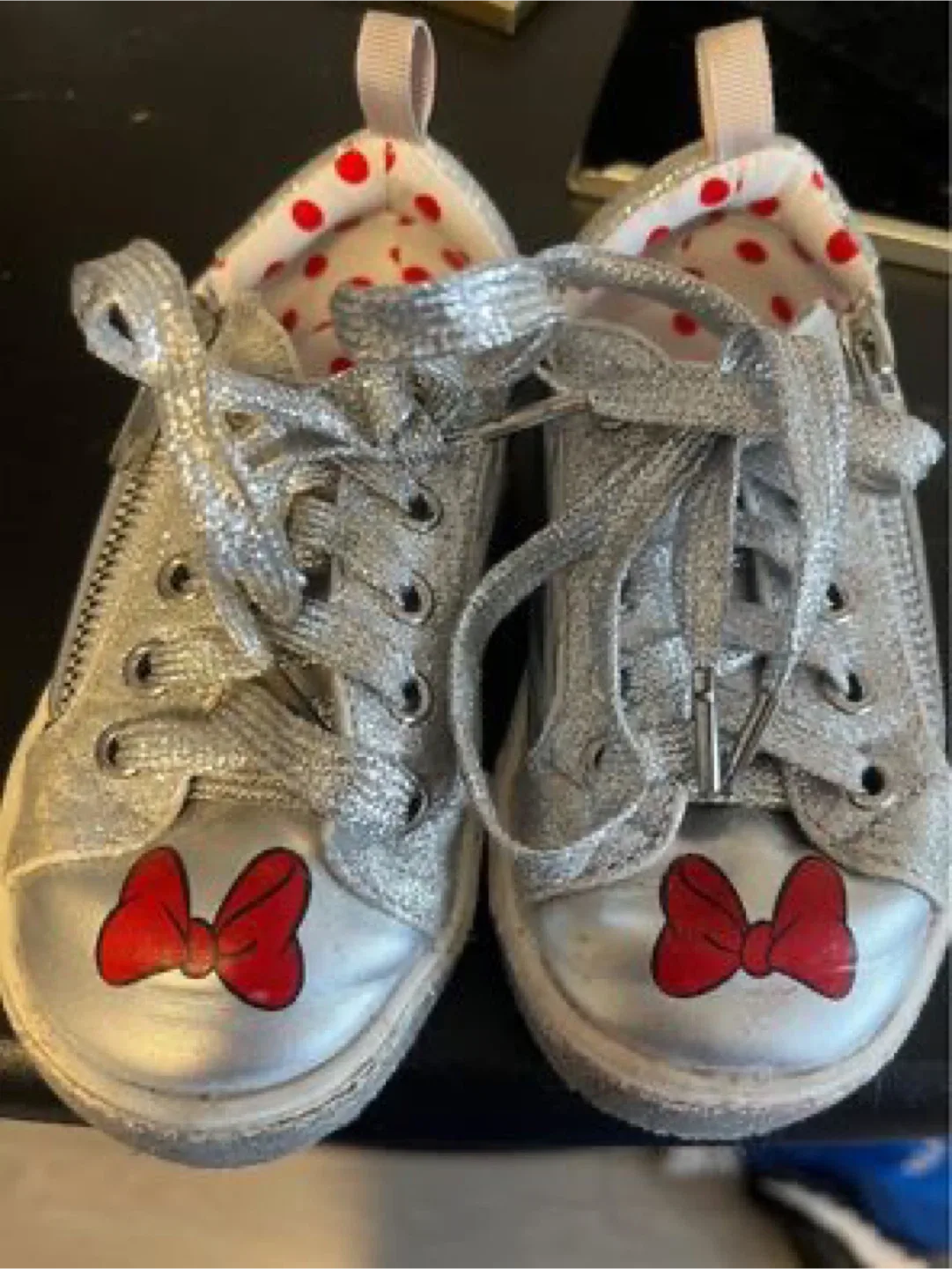 Disney Minnie Mouse Silver Glitter Shoes