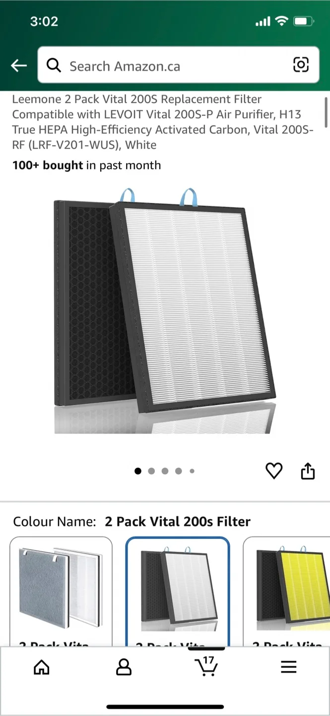 Leemone 2 Pack Vital 200S Replacement Filter