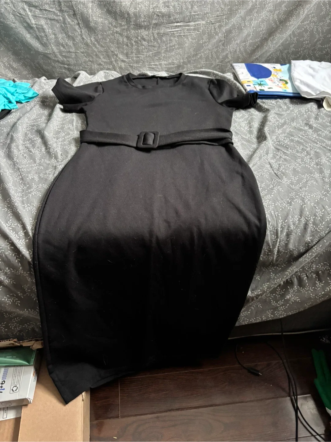 Zara Black Belted Dress - Size M worn once! image indicator(4)
