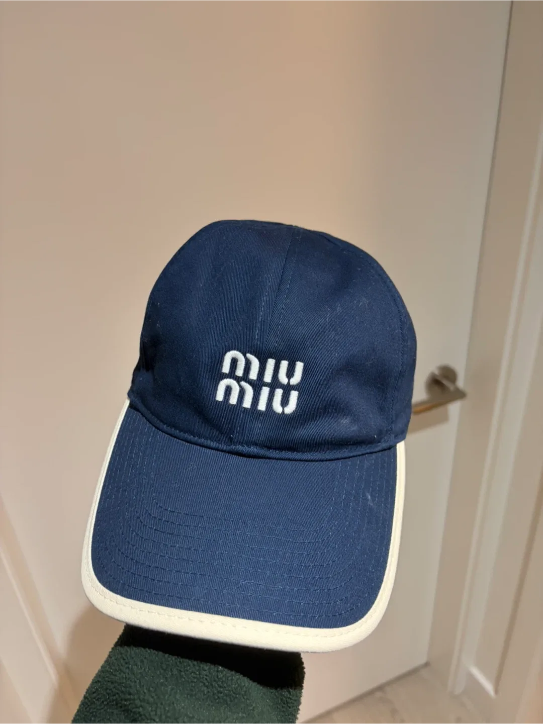 Miu Miu Navy Blue Baseball Cap