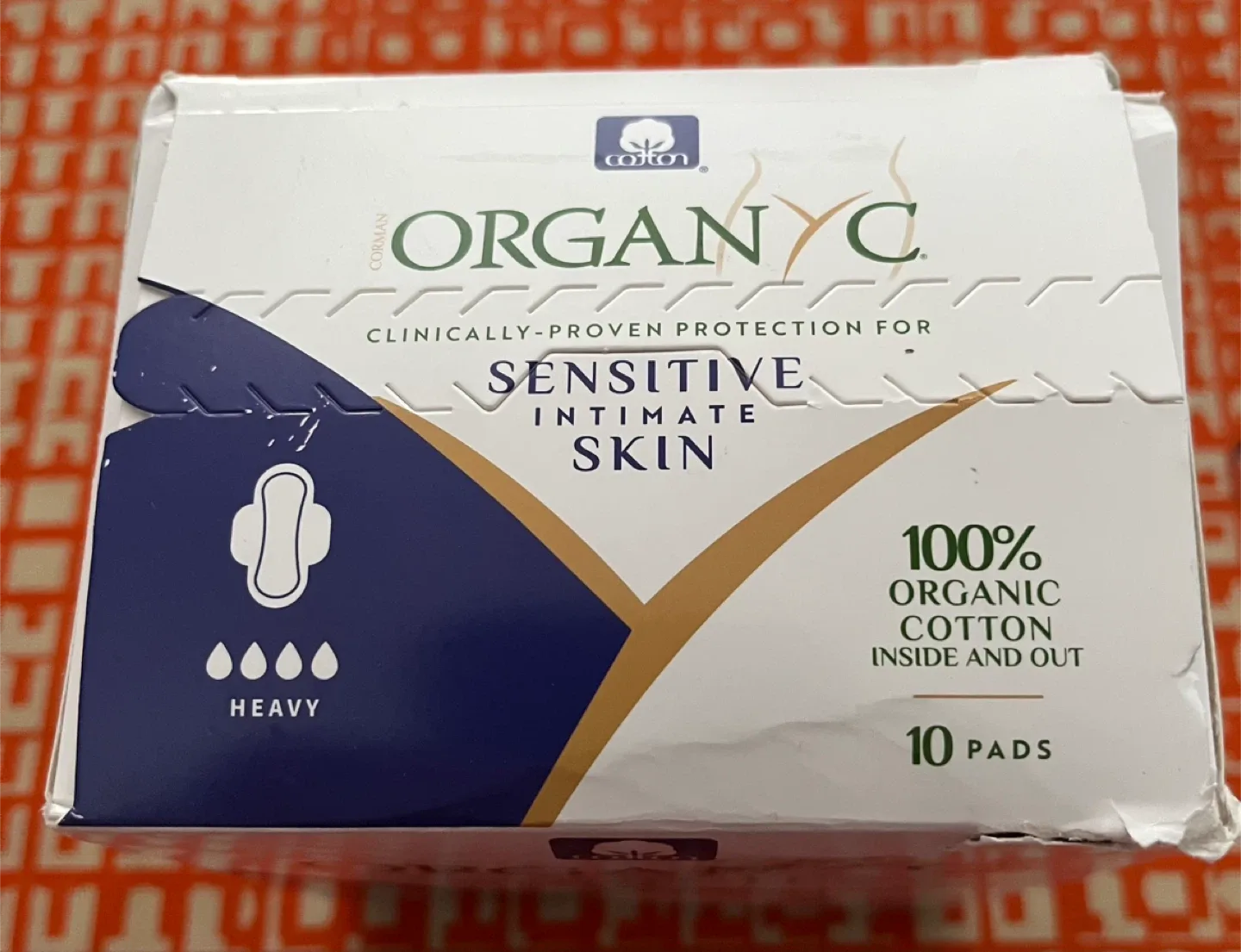 Organyc Heavy Flow Pads - 10 Count image indicator(3)