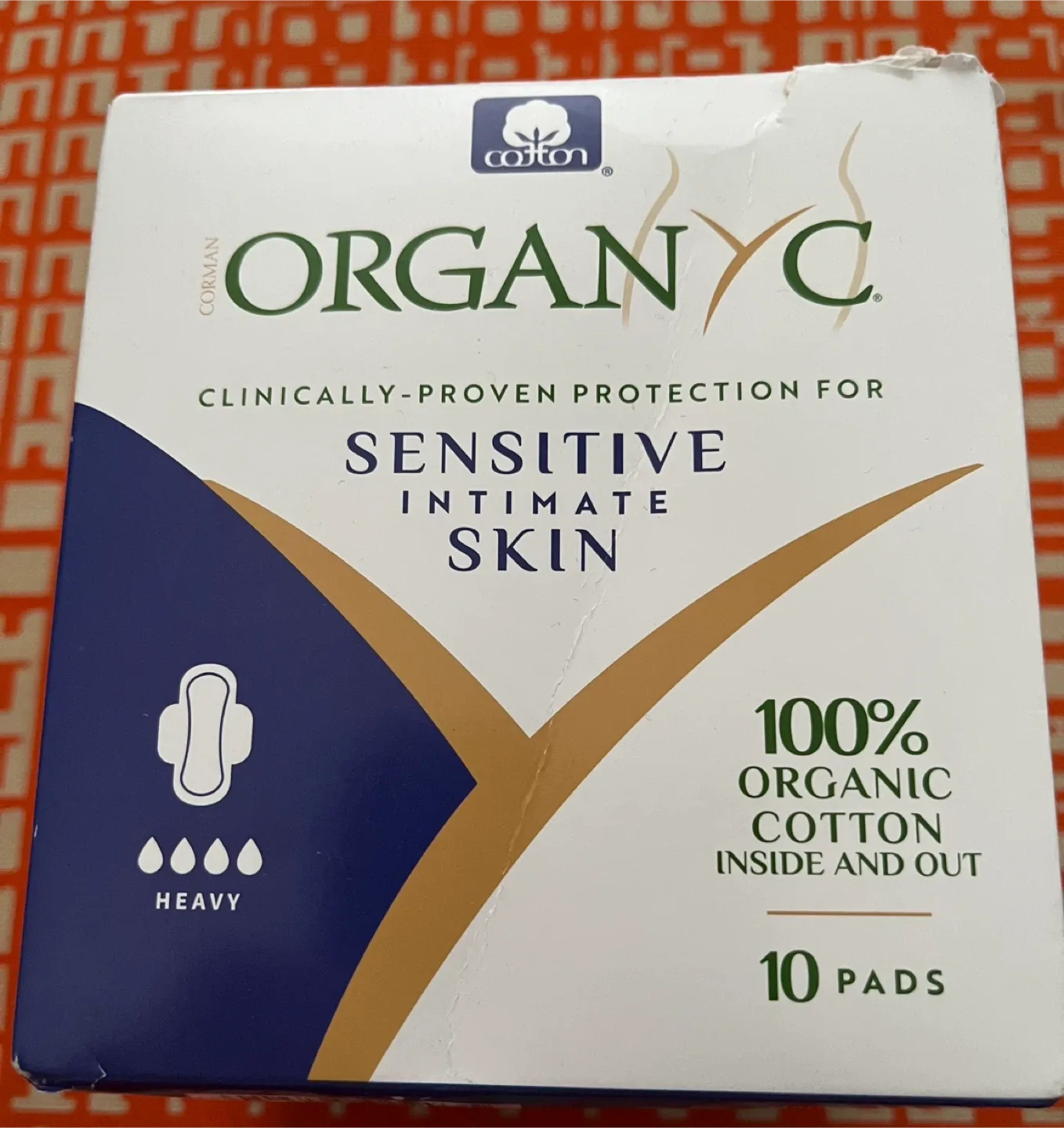 Organyc Heavy Flow Pads - 10 Count