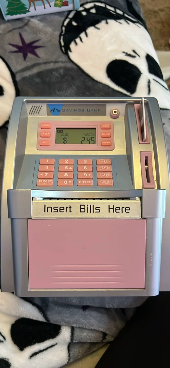 ATM Savings Bank - Pink & Silver