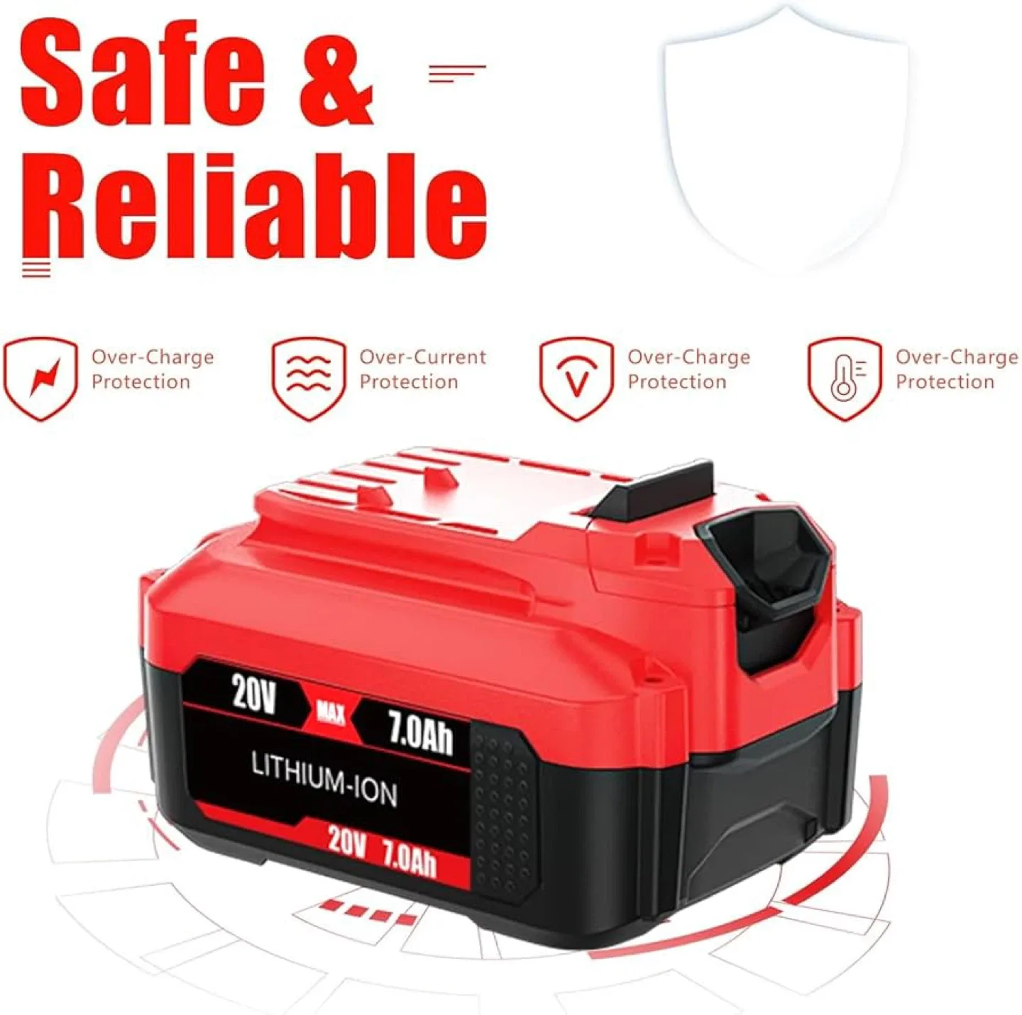 POWTREE CMCB205 Li-ion 20V 7000mAh Battery image indicator(4)