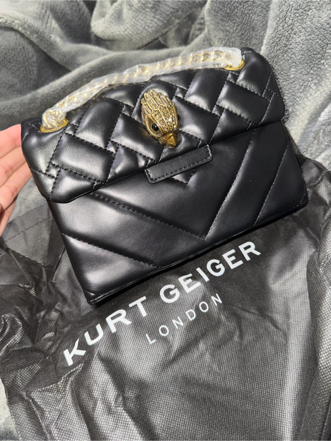 Kurt Geiger London Black Mini Kensington Bag