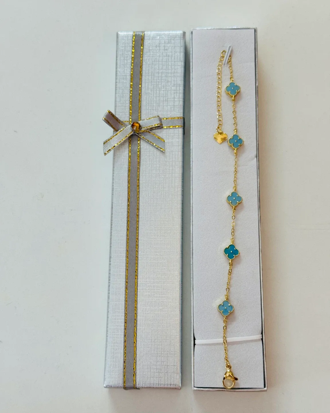 #cleanout- NEW! Mini Clovers Gold Bracelet - double sided UNIQUE