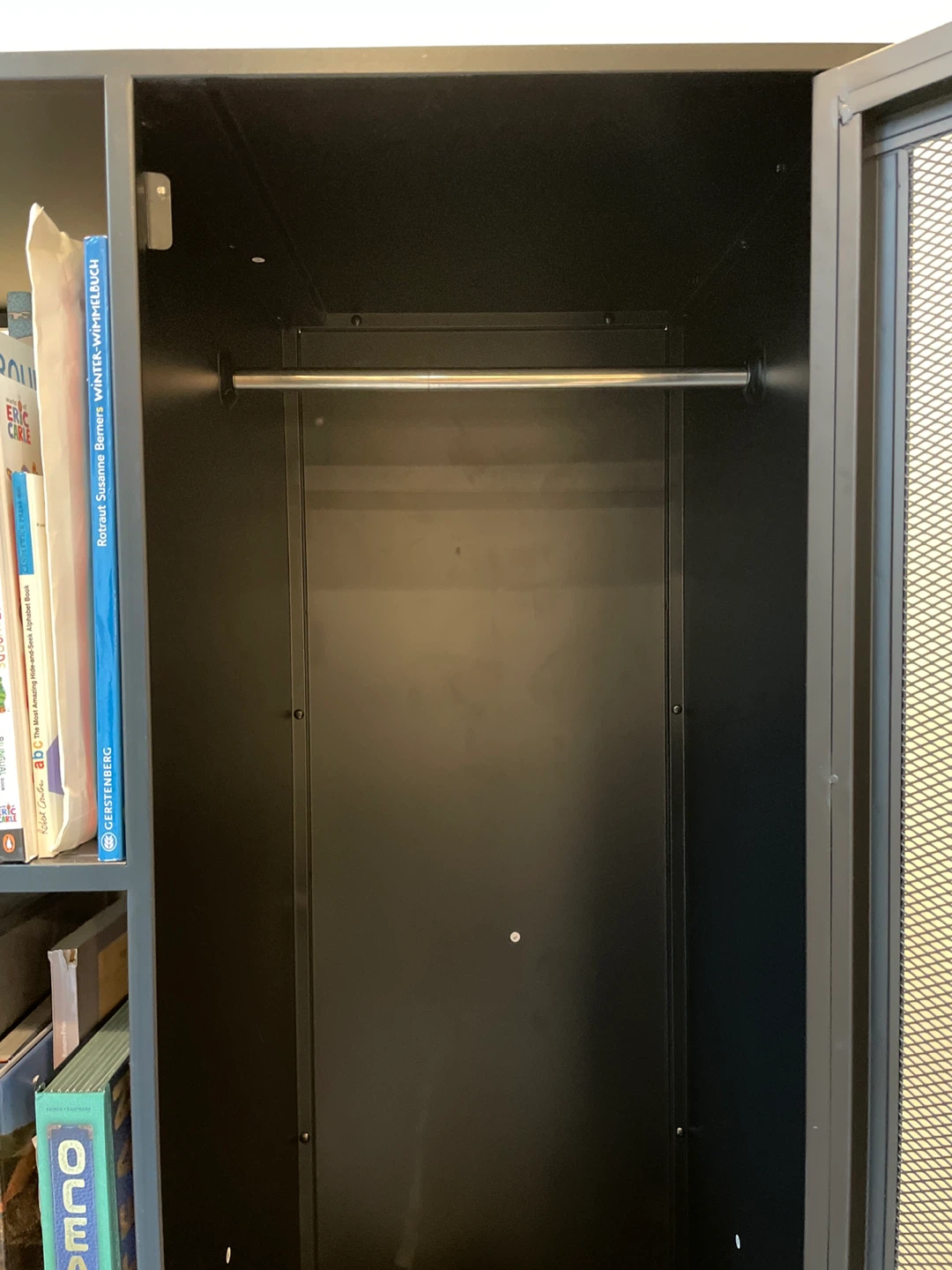 Tall storage cabinet with selves and rod for clothes - photo 5