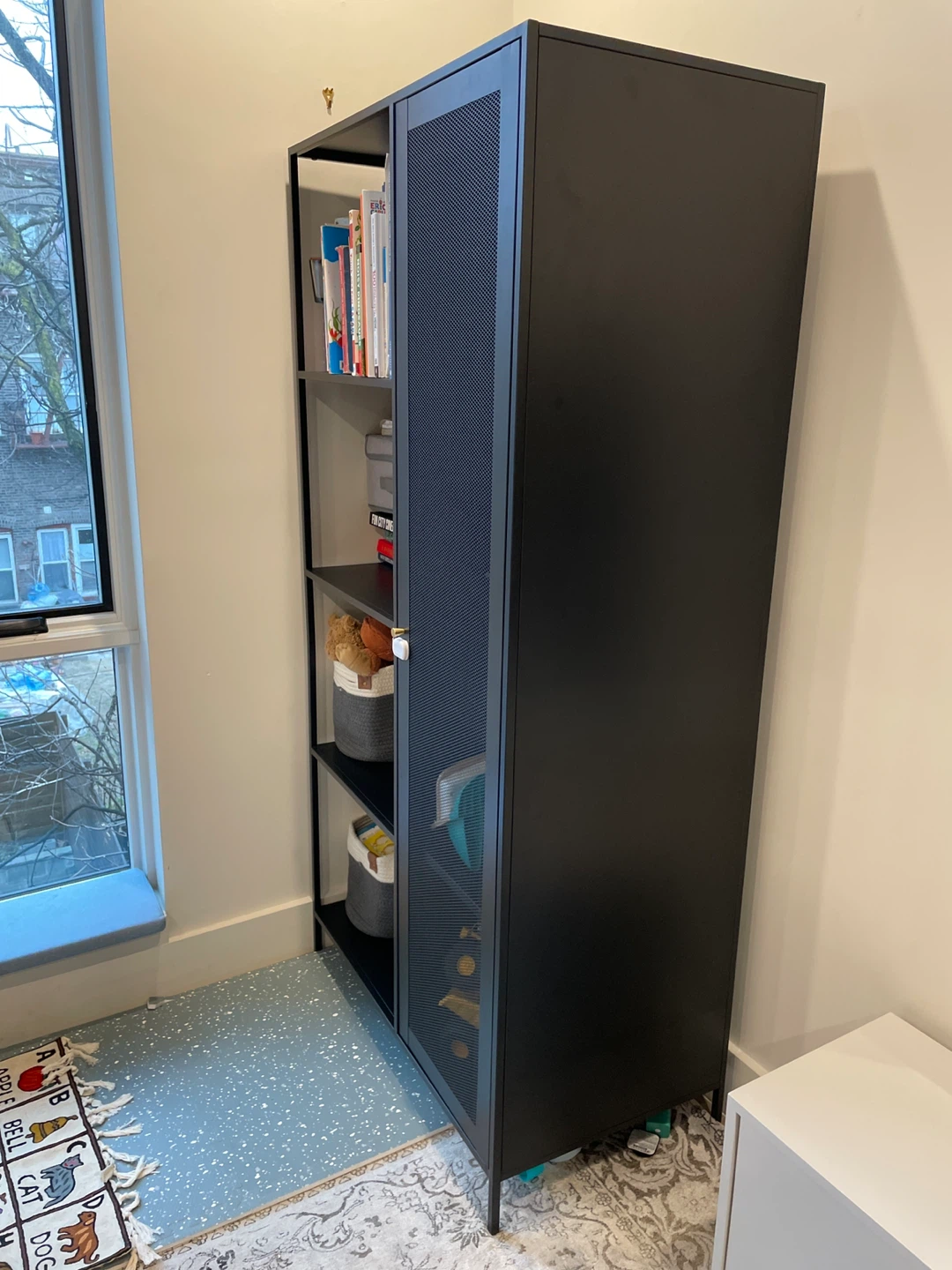 Tall storage cabinet with selves and rod for clothes - photo 3