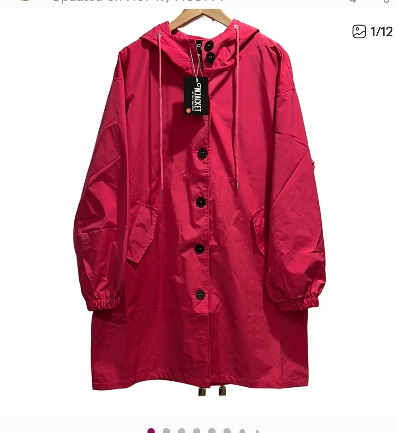 Pink Rain Jacket Size 4XL