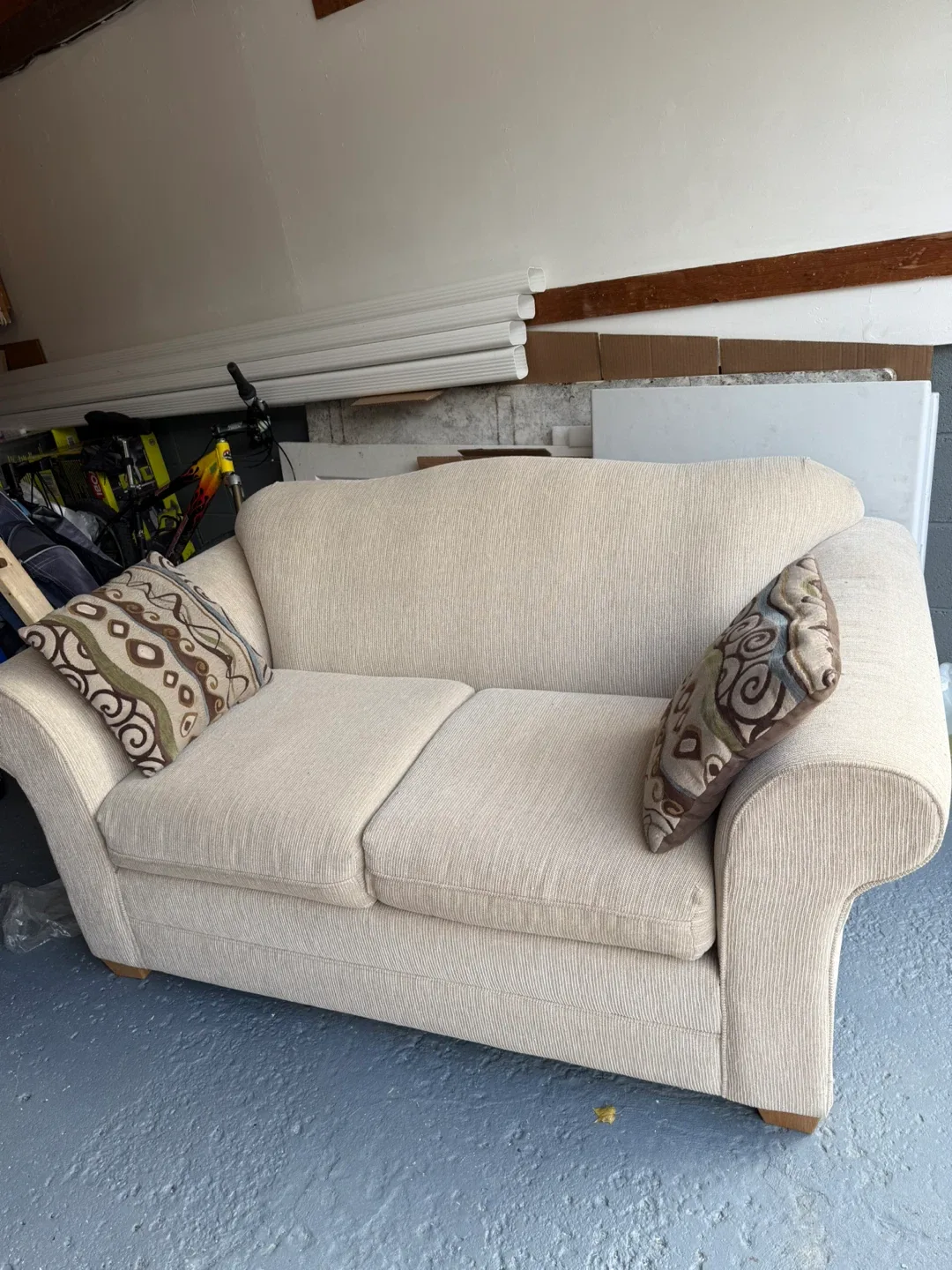 Beige Loveseat Sofa Couch -PENDING