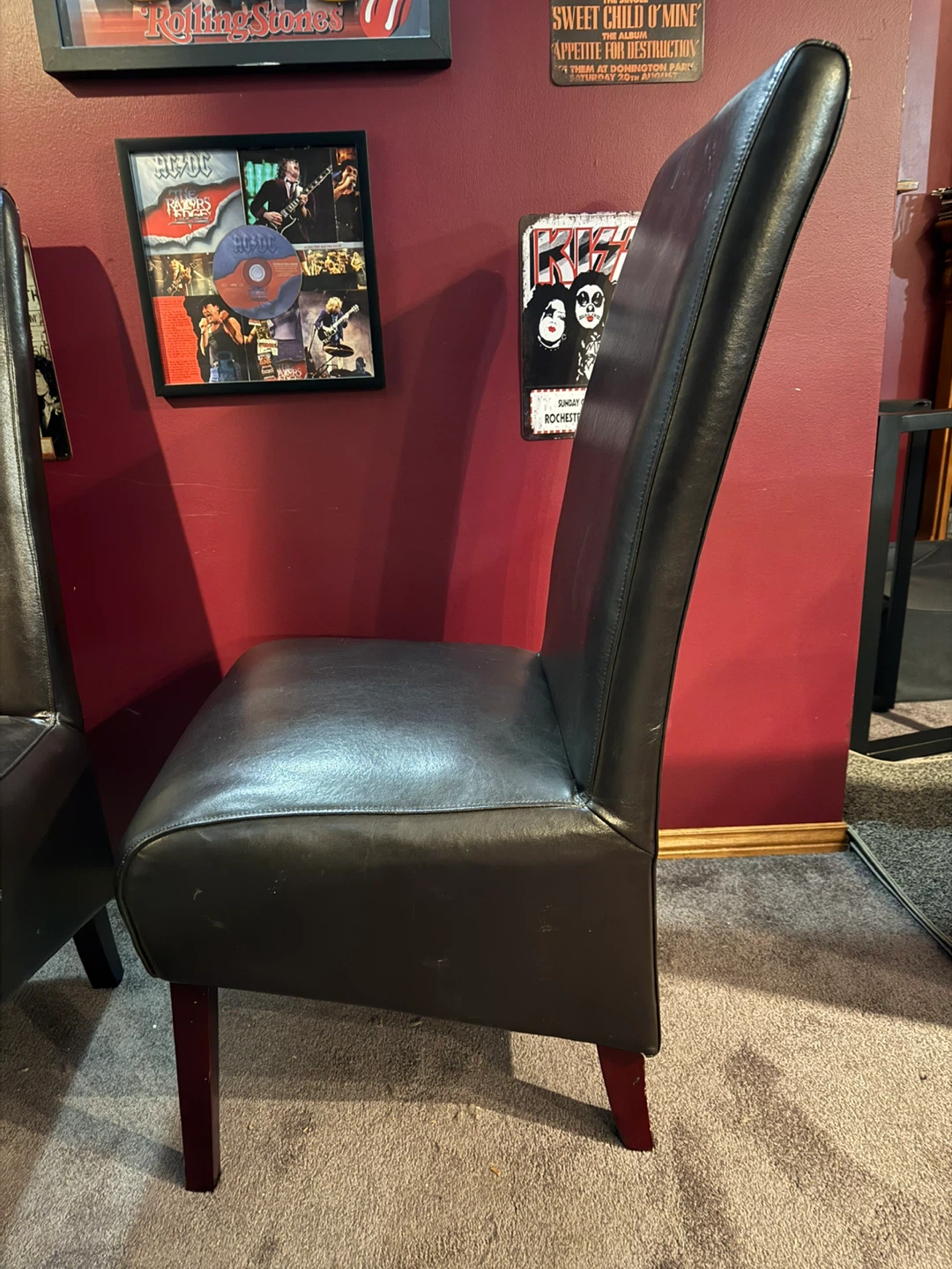 Set of 2 Dark Brown Leather Dining Chairs - photo 3