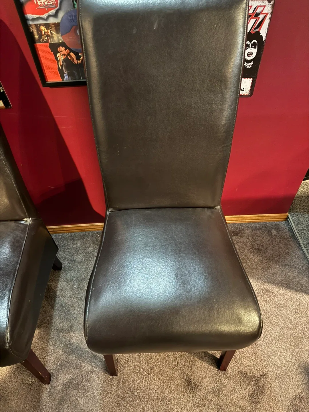 Set of 2 Dark Brown Leather Dining Chairs image indicator(6)