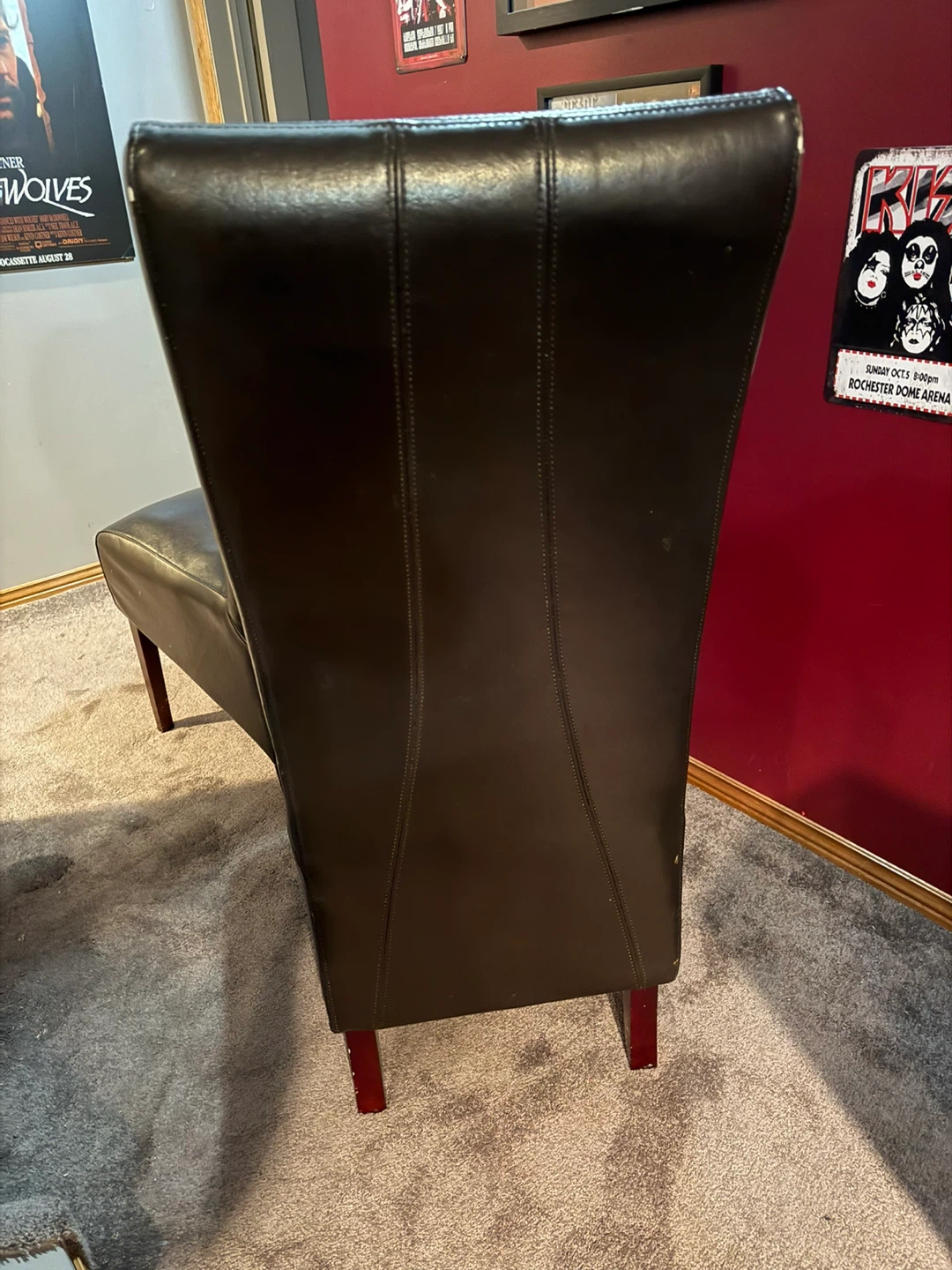 Set of 2 Dark Brown Leather Dining Chairs - photo 5