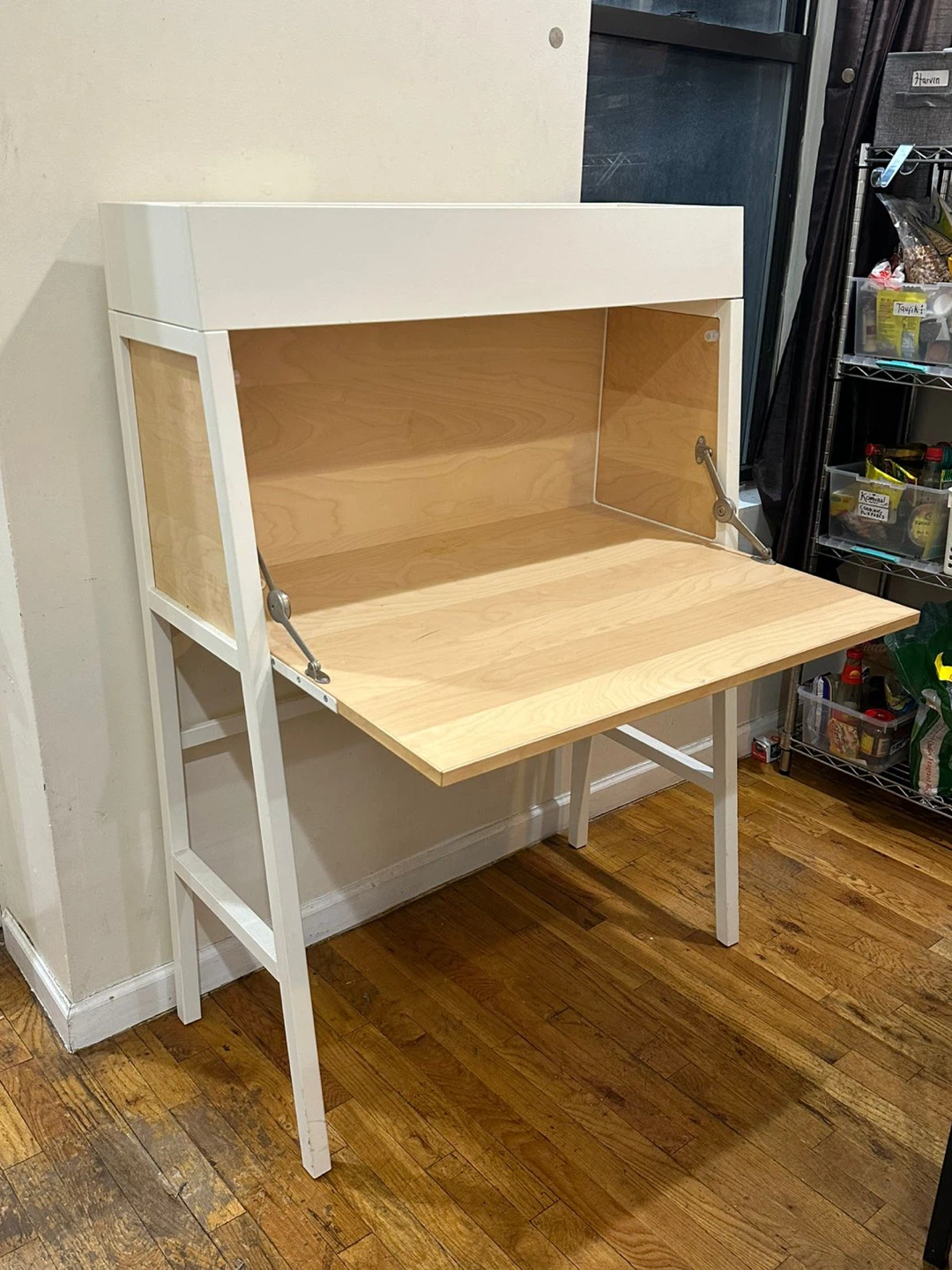 White & Wood Secretary Desk - photo 2