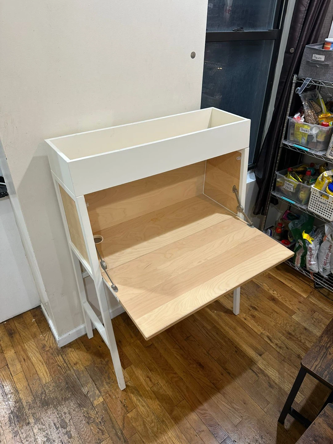 White & Wood Secretary Desk