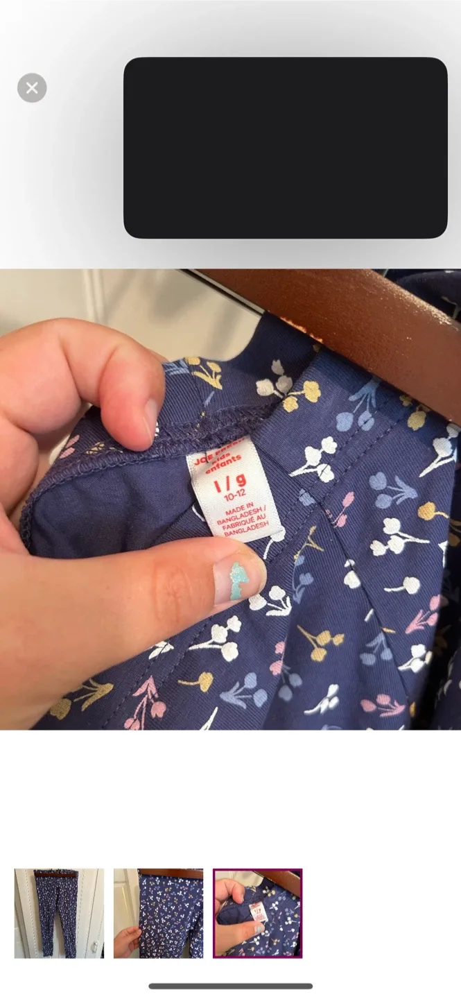 Joe fresh youth 10/12 floral leggings image indicator(3)