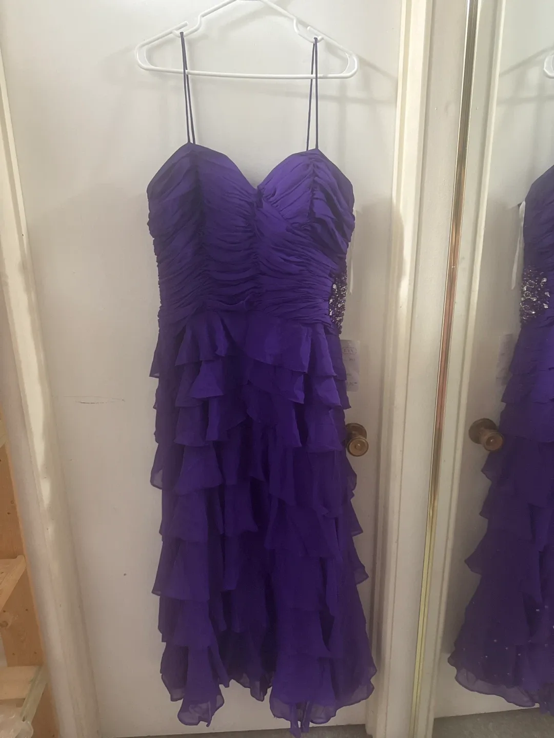 Purple Ruffled Formal Dress