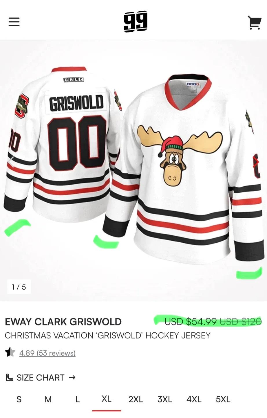 Brand New  “Griswold” Hockey Jersey