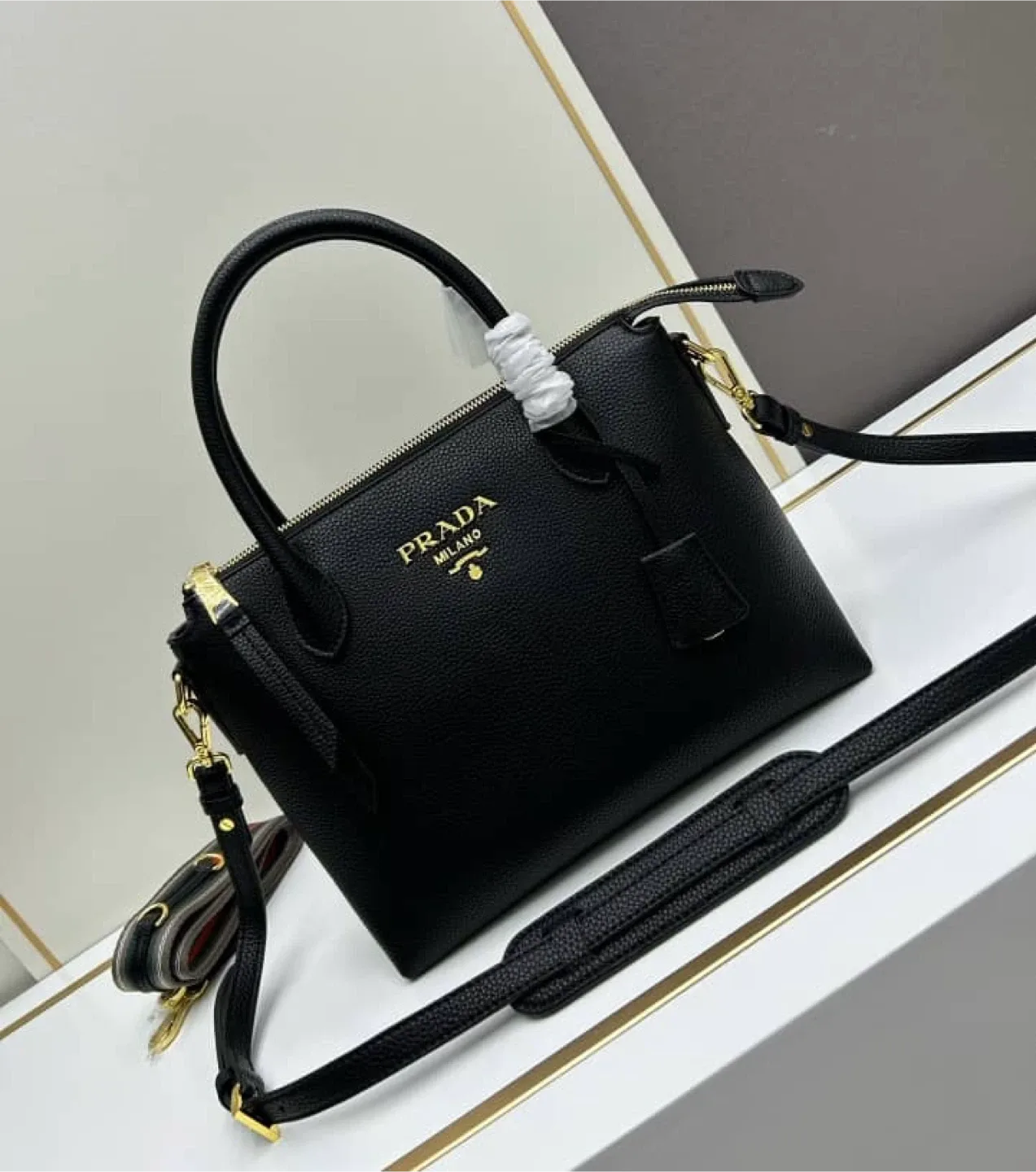 Prada Milano Black Leather Handbag