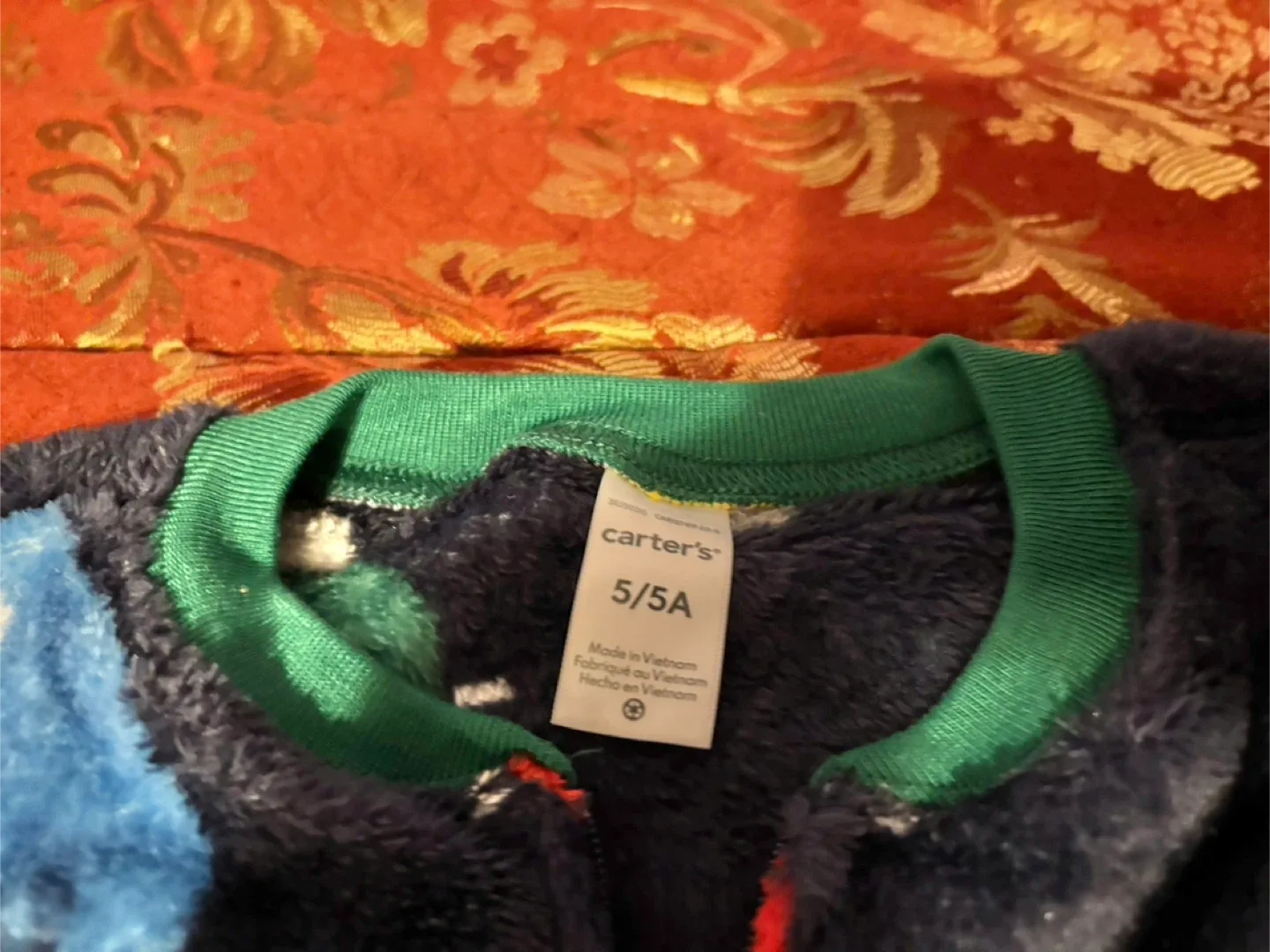 Carter's Size 5/5A Christmas Light Footed Pajamas image indicator(2)