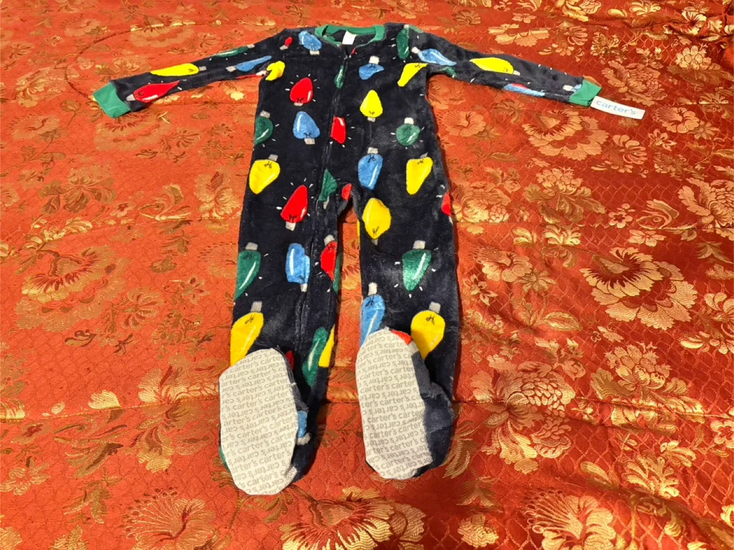 Carter's Size 5/5A Christmas Light Footed Pajamas