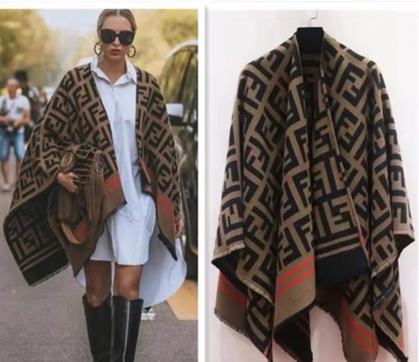 Fendi FF Logo Wool Shawl