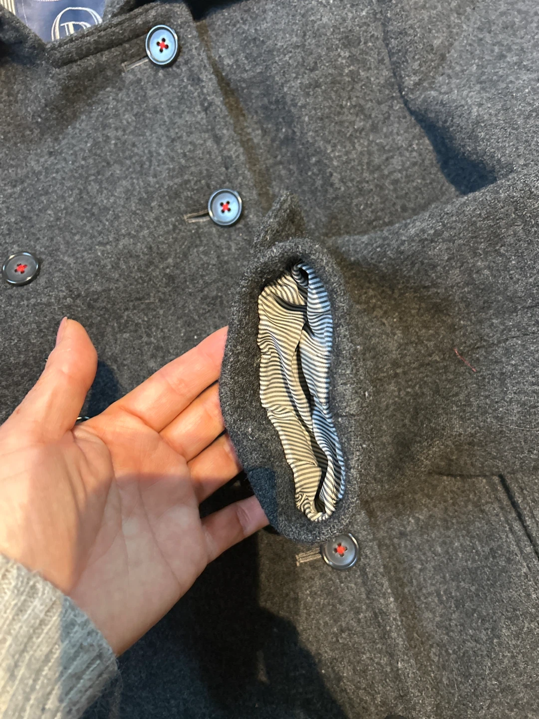 Rope Pea Coat - Grey - photo 3