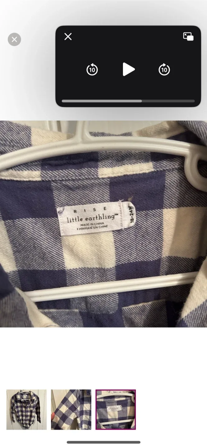 Rise Little Earthling Flannel Bodysuit 18-24M image indicator(3)