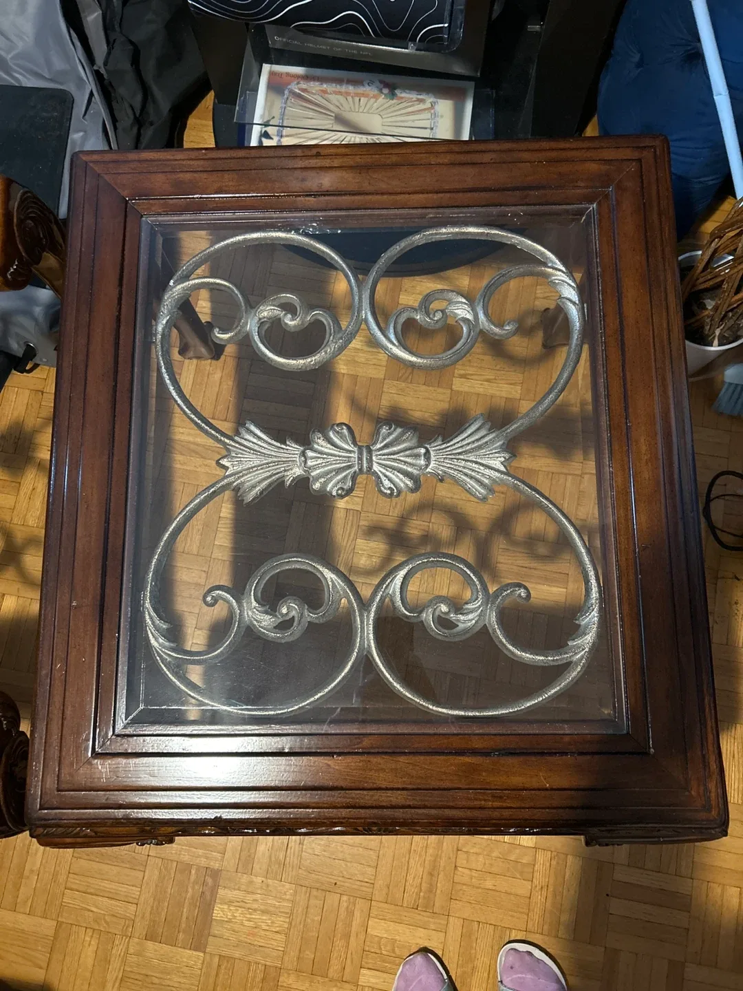 Glass Top End Tables - Set of 2