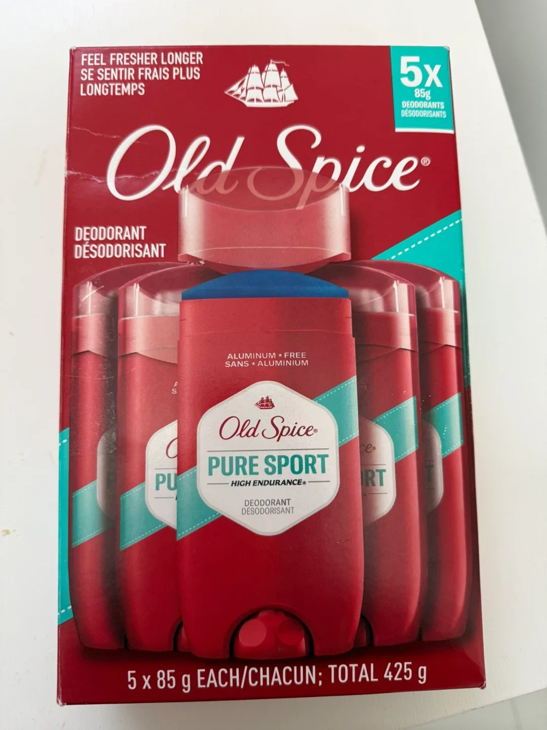 Old Spice Pure Sport Deodorant 5-pack