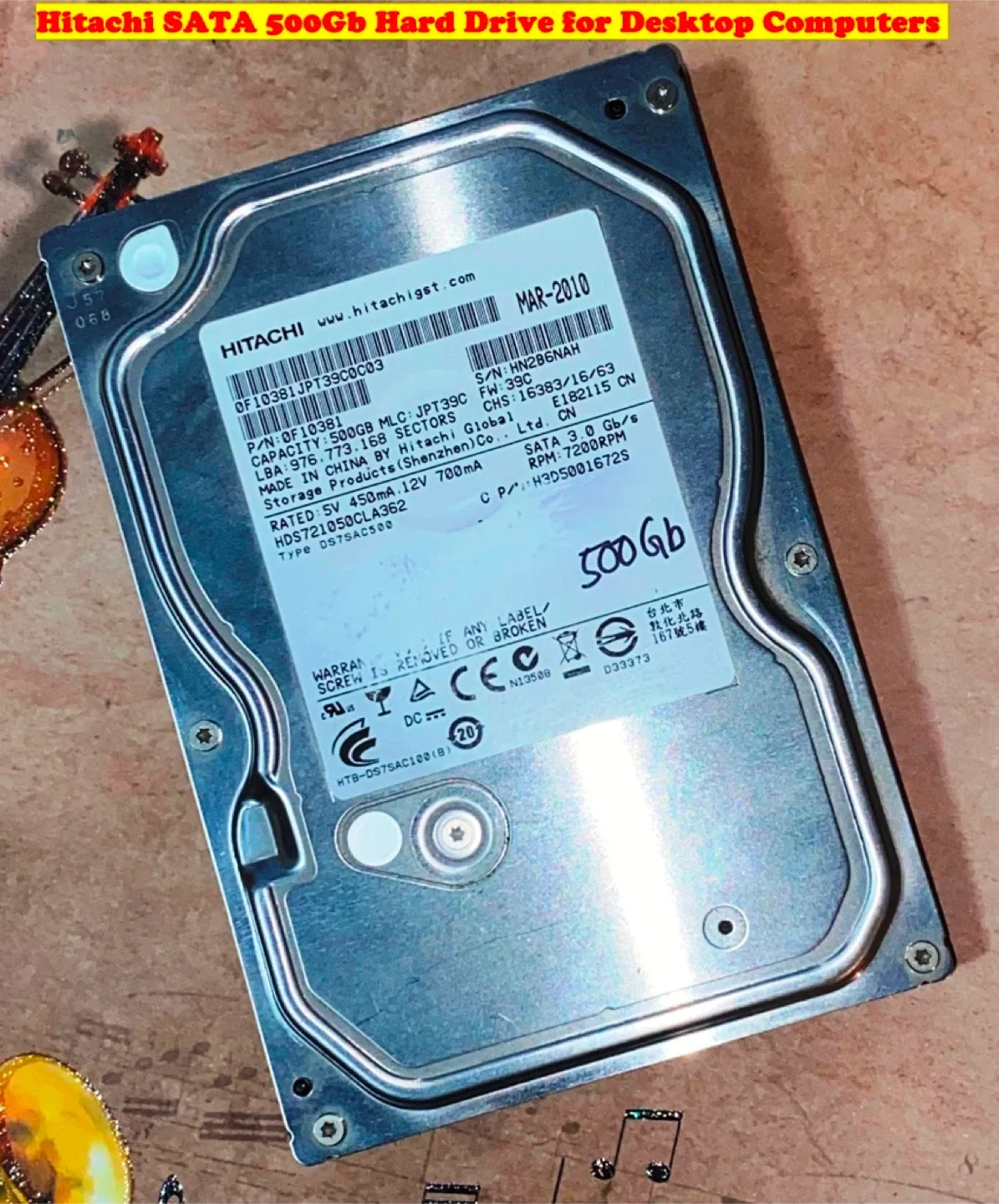 Hitachi SATA 500Gb Hard Drive for Desktop Computers