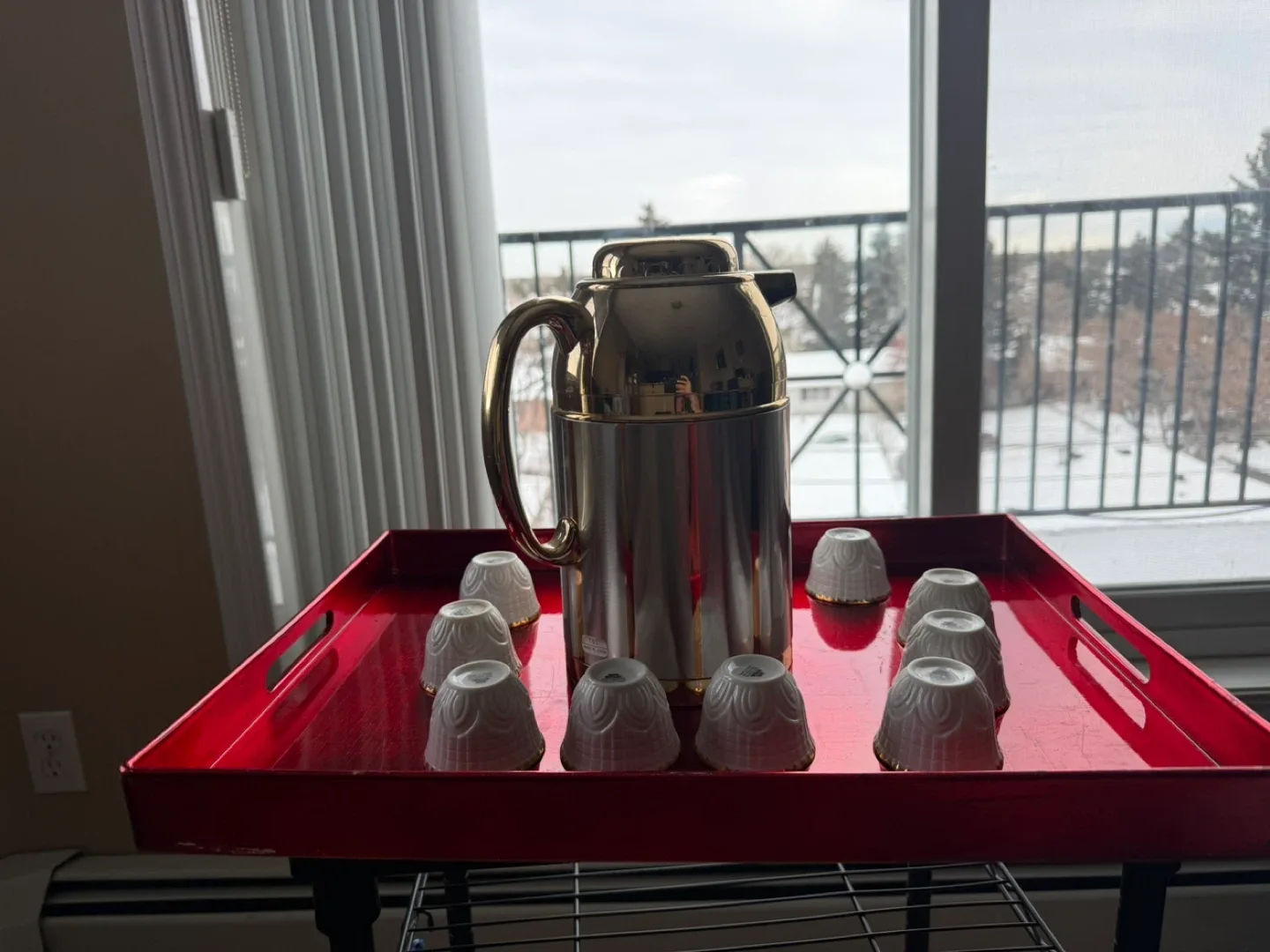 Vintage Gold & Silver Tea Set with Cups image indicator(3)