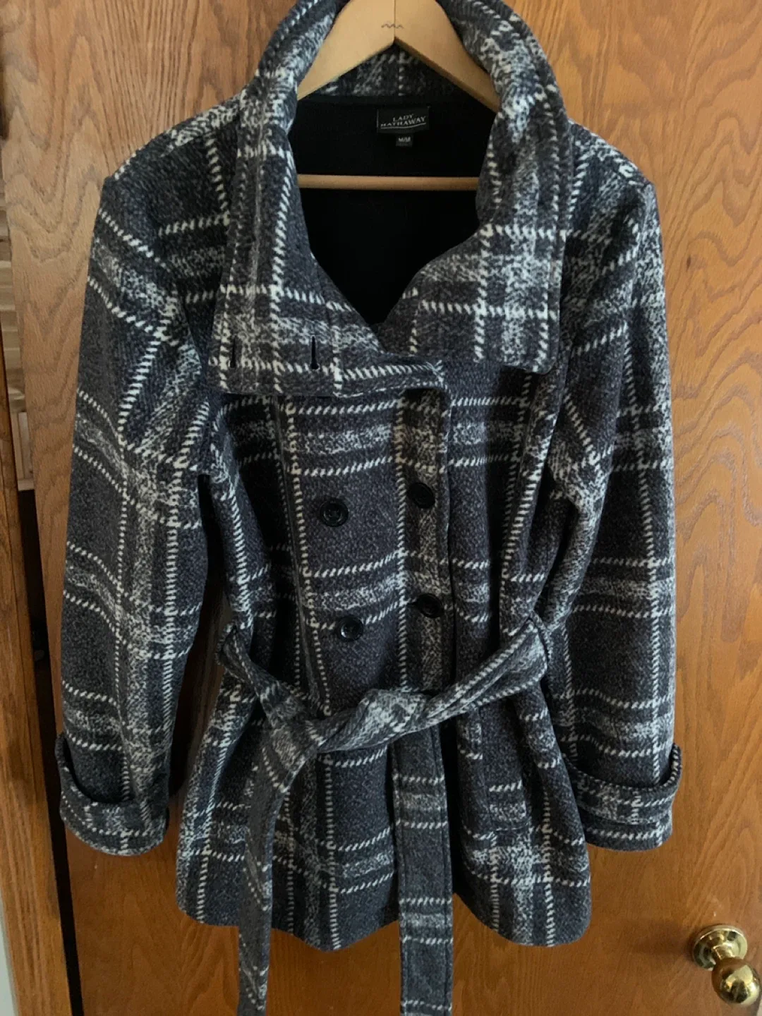 Lady Hathaway Plaid Wool Coat Size M image indicator(3)