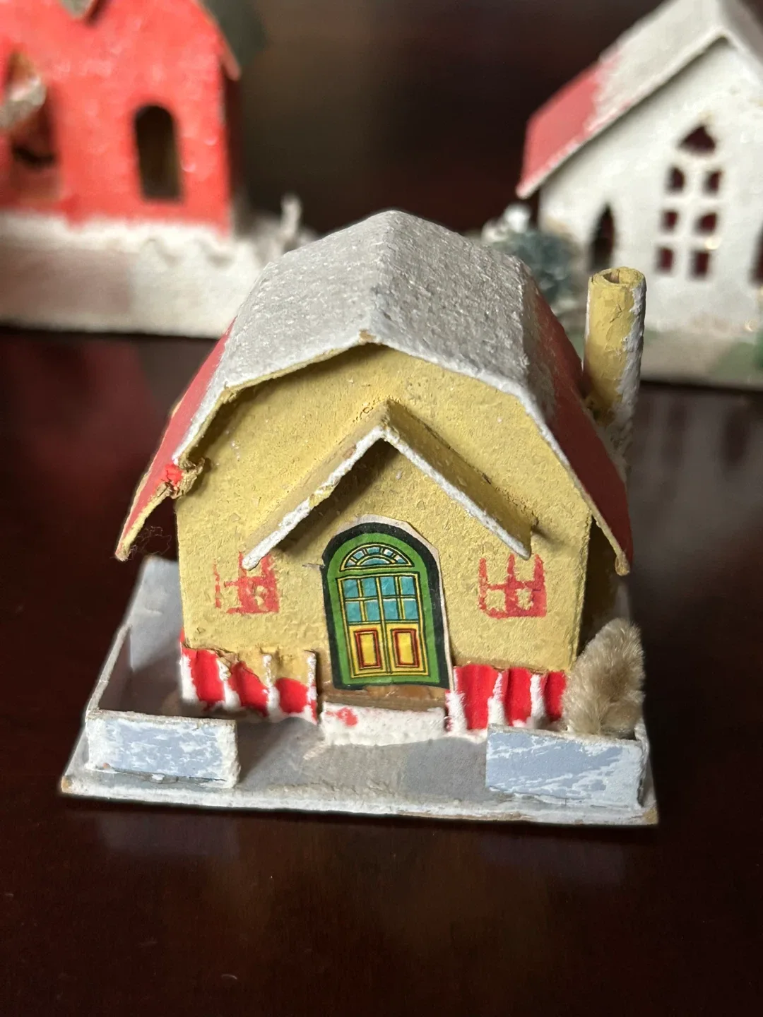 Vintage Putz House MCM Xmas Christmas village decor miniature image indicator(2)