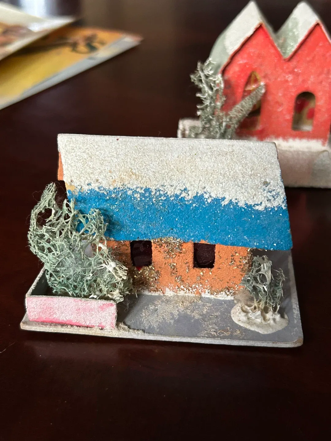 Vintage Putz House MCM Xmas Christmas village decor miniature image indicator(3)