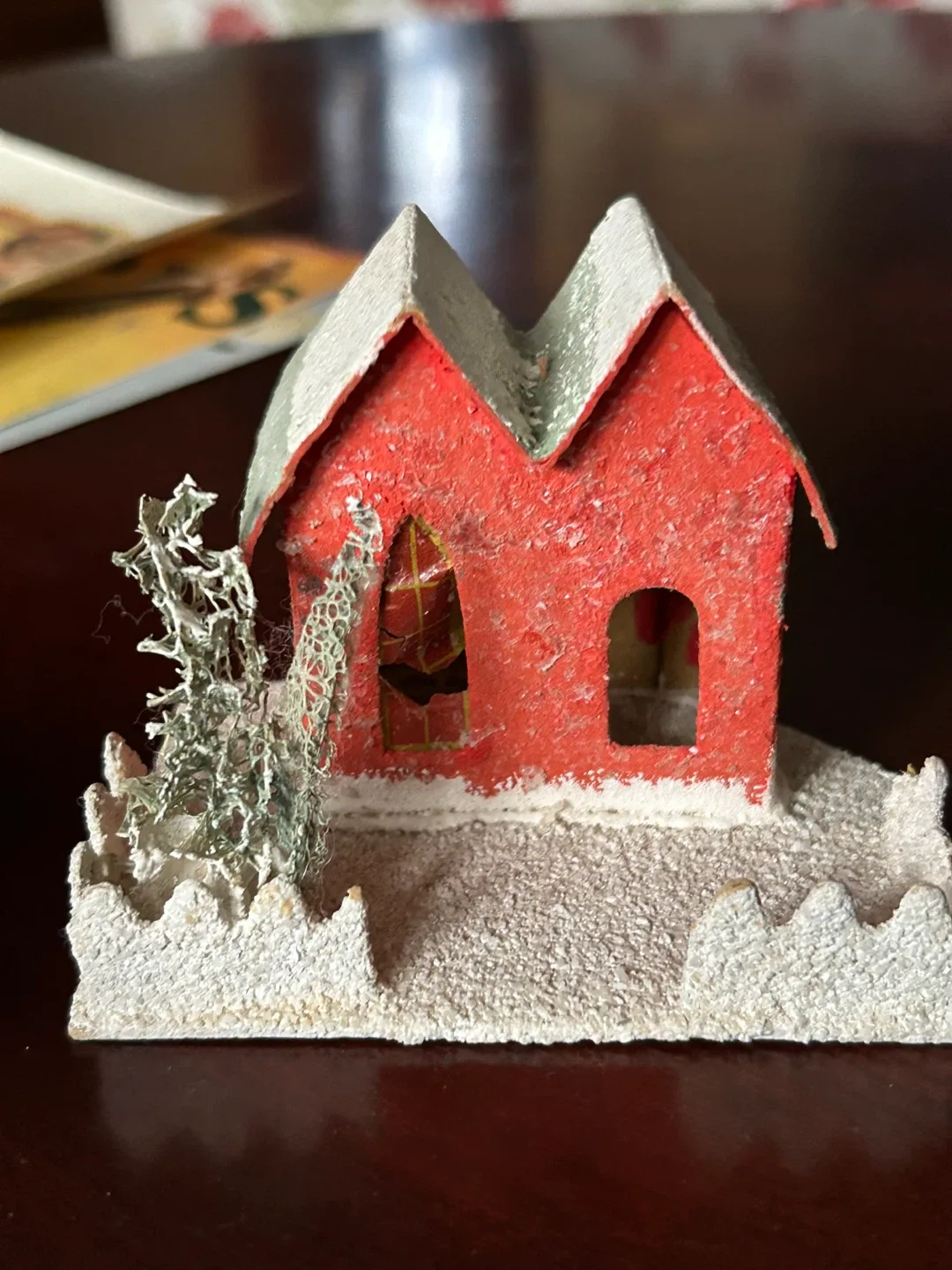 Vintage Putz House MCM Xmas Christmas village decor miniature image indicator(5)