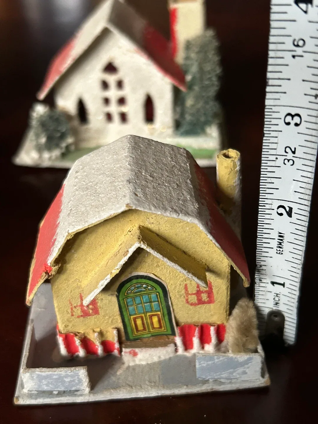 Vintage Putz House MCM Xmas Christmas village decor miniature image indicator(9)