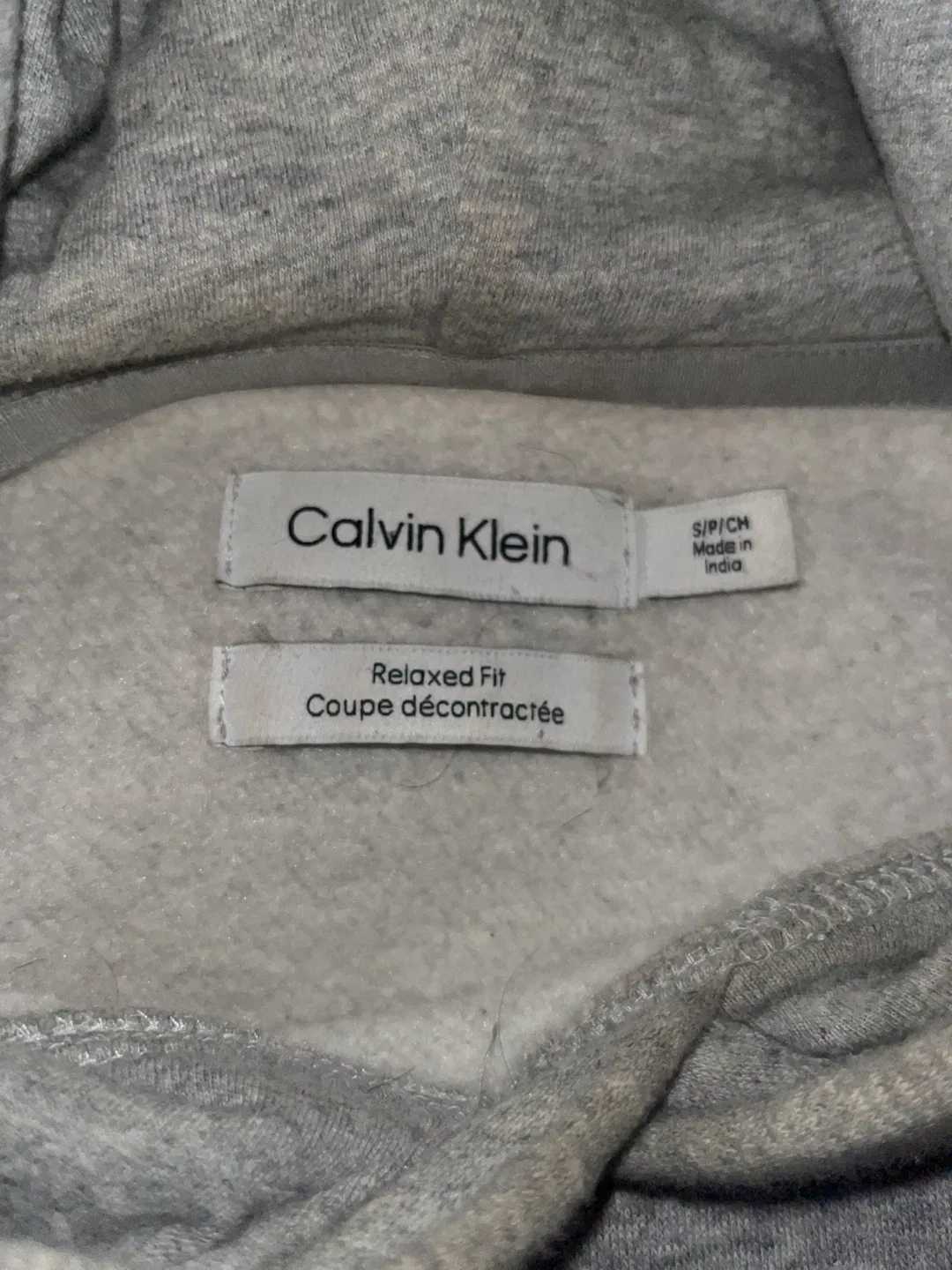 Calvin Klein Grey Relaxed Fit Hoodie - Size M/L image indicator(2)