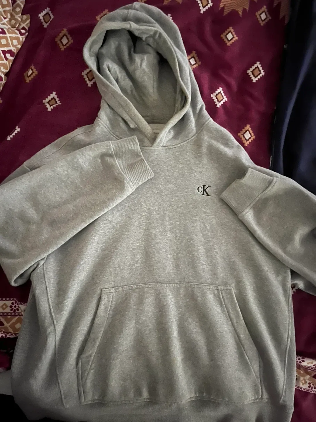 Calvin Klein Grey Relaxed Fit Hoodie - Size M/L